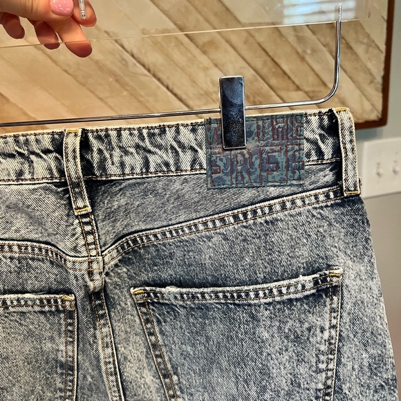 Free People NWT We The Free My Own Lane Acid Wash Distressed Straight Leg - Picture 7 of 10